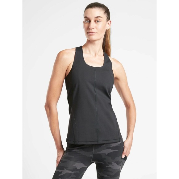 Athleta Intensity Tank Top Women's Size S Black Mesh Panel Athletic Yoga Workout - Picture 1 of 10